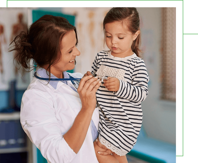 Young Doctor Checking the Small Girl
